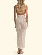 F**K FK26-SW0428BG abito lungo crochet Beige