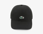 Cappellino sportivo Lacoste RK0846 nero unisex bambino - taffetà a rombi, cinturino regolabile, coccodrillo in silicone