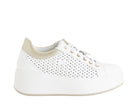 Sneakers con zeppa IGI&CO 1146911 bianco da donna, tomaia in nappa con lacci, zeppa 55 mm
