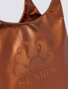 Borsa Shopper laminata con logo Sundek AW417ABPU7LA Coffee