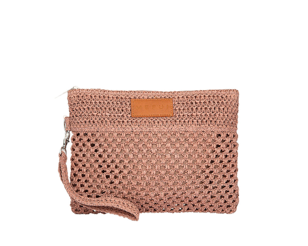 Mini Pochette Me Fui SW0055PK in rafia Rosa Donna