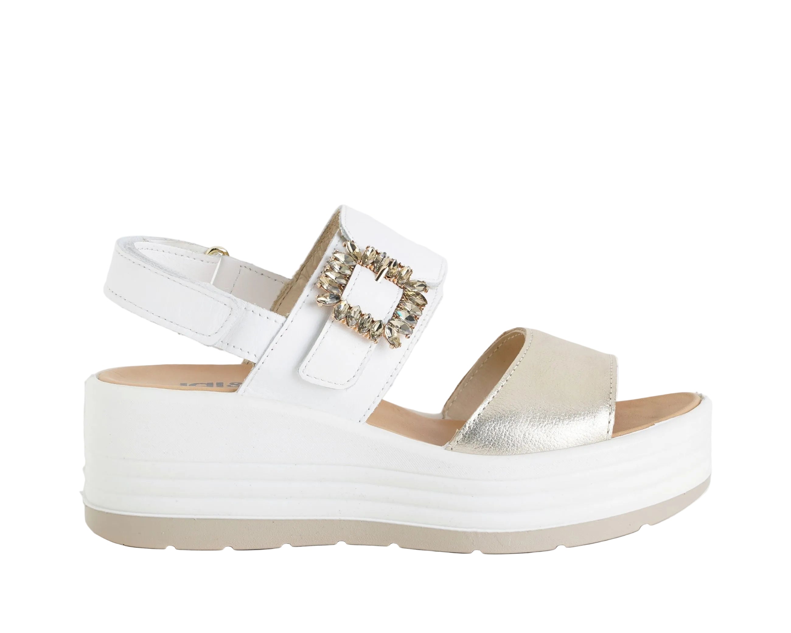 Sandalo con zeppa donna IGI&CO 1164522 colore Platino/Bianco – IGI&CO