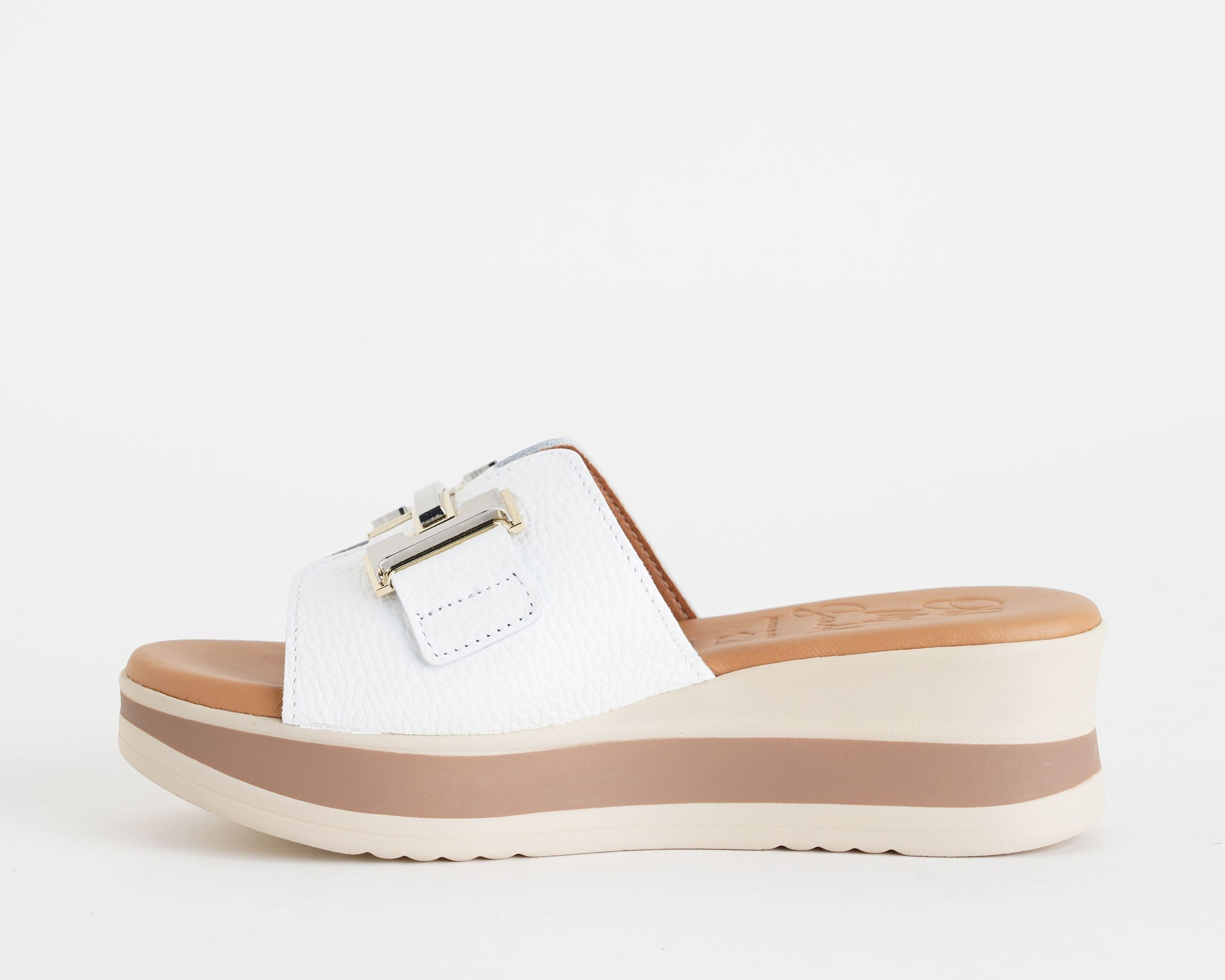 `Sandali slip-on con zeppa Oh My Sandals 5980 Blanco Donna`