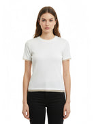 T-Shirt costine Le Streghe P26DL421 Bianco/Beige