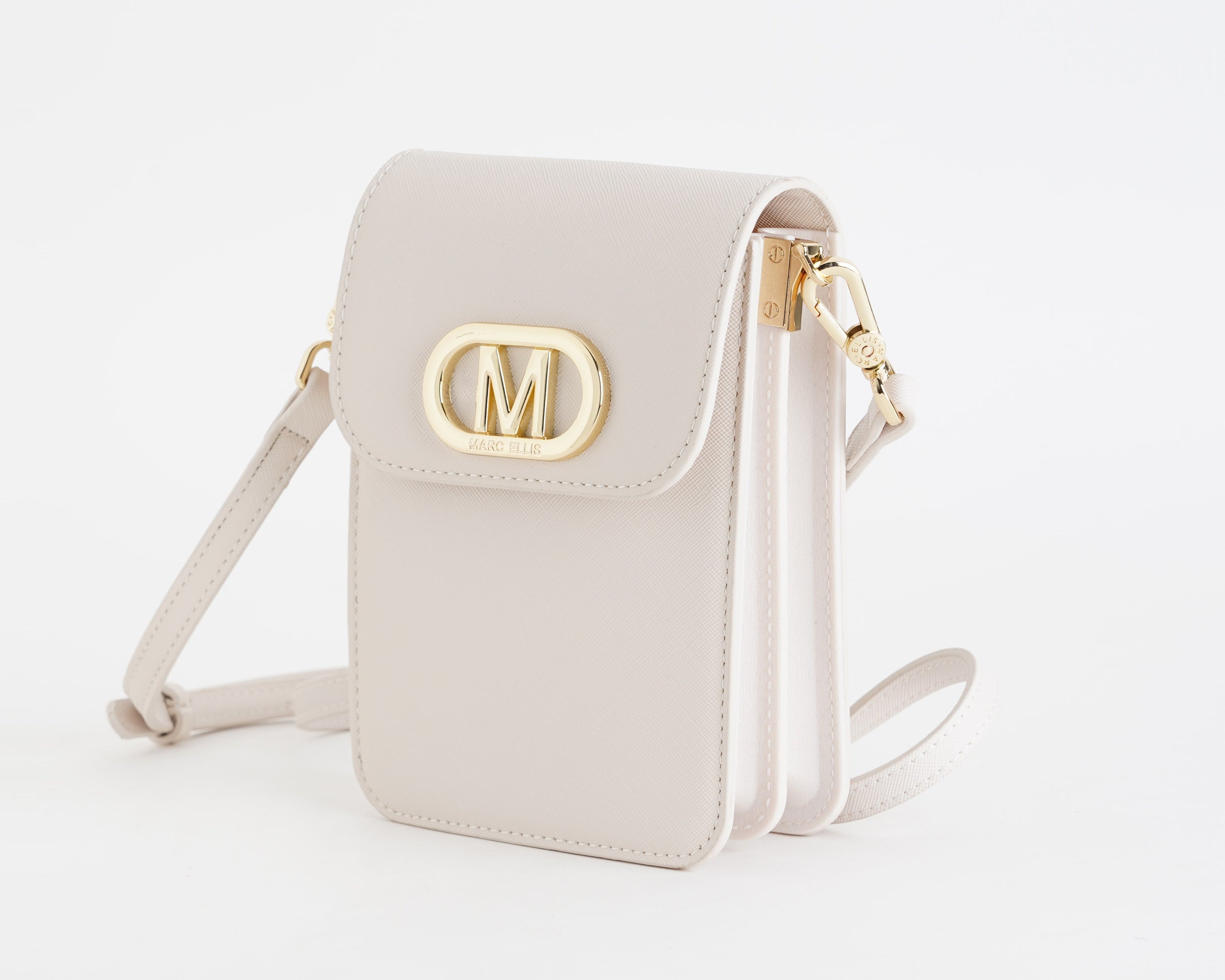Mini Bag a tracolla Marc Ellis KOURTNEY CASE Milk/Light Gold