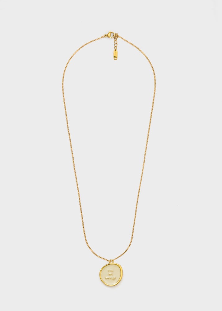 Collana con pendente Nalì Enough EMCL1336 Panna/Oro Donna