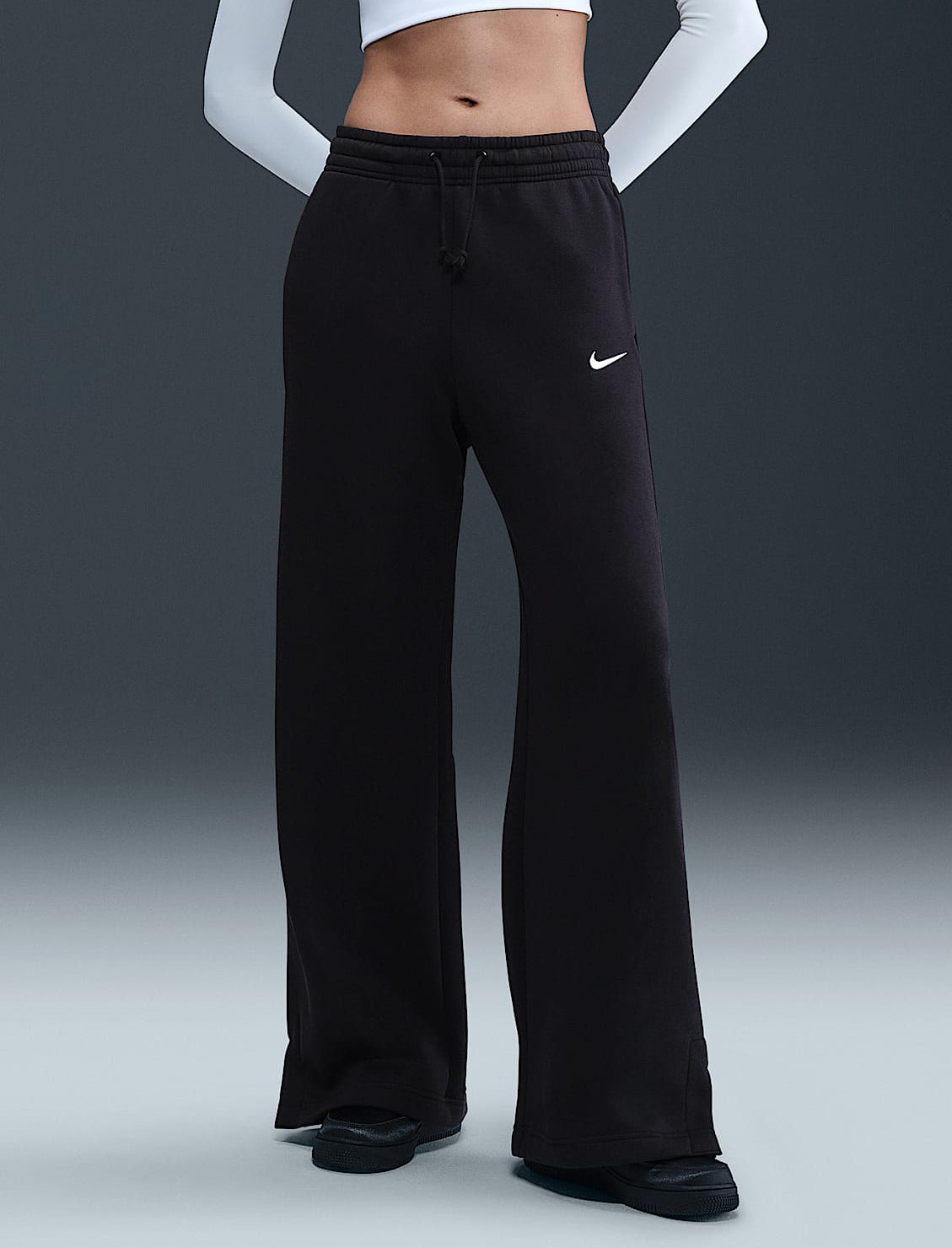 Pantaloni ampi a vita alta Nike Sportswear  Phoenix Fleece IH1011-010 Donna
