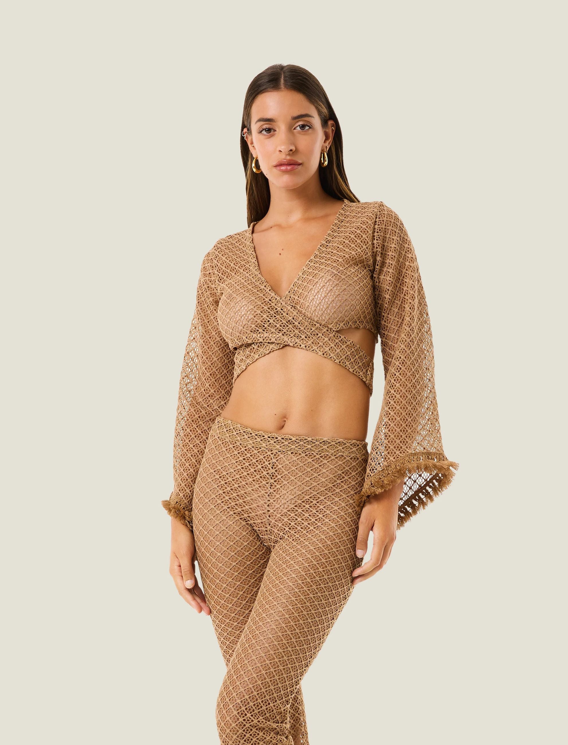 Maglia natural mesh 4Giveness 126WCUPT5616 Cammello