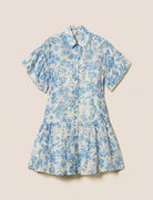 TWINSET abito corto chemisier 261LM2SGG St.Toile De Jouy Off White/Blu