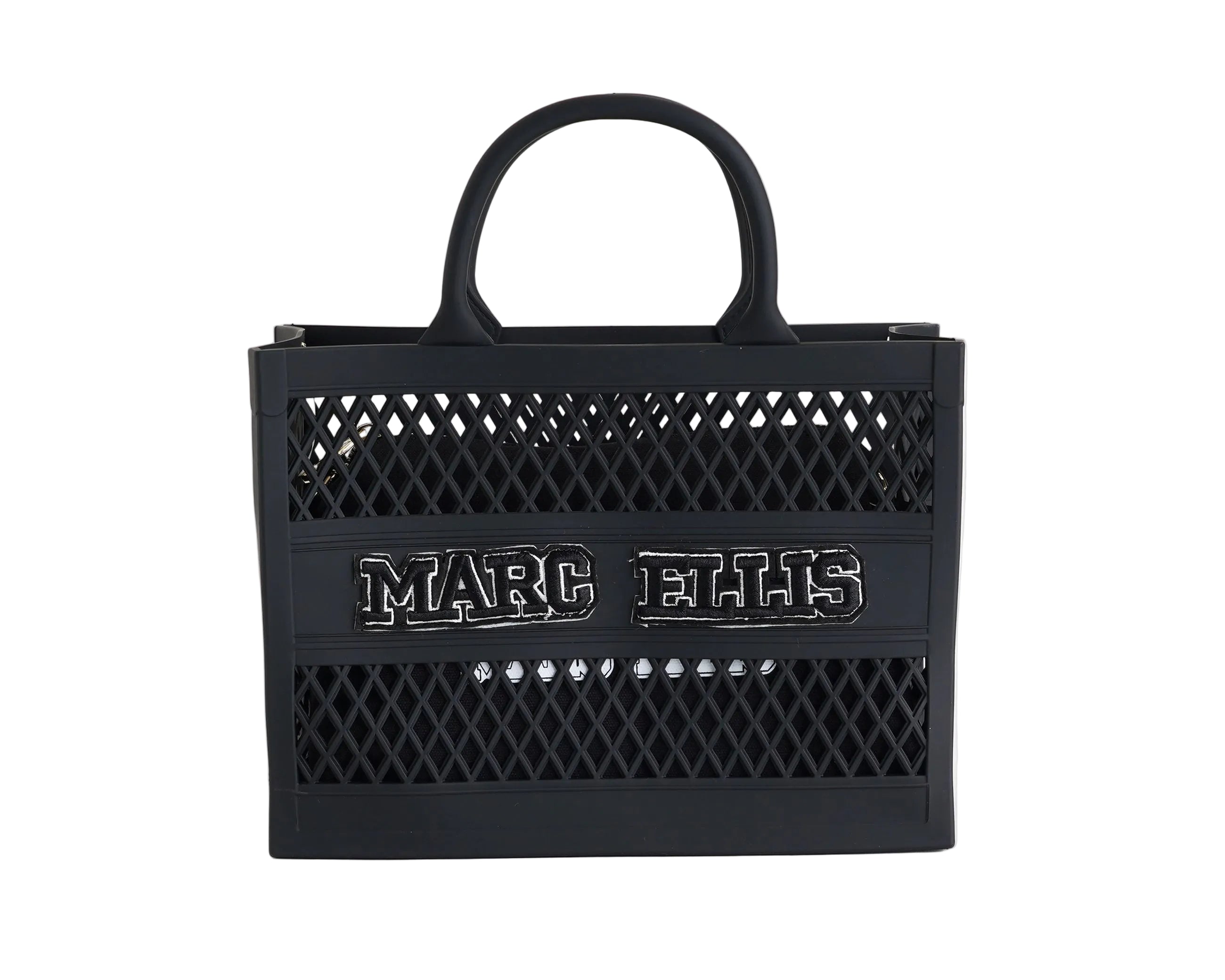Borsa a mano Marc Ellis Flat Sponge S Donna Black Light Gold – Vista frontale