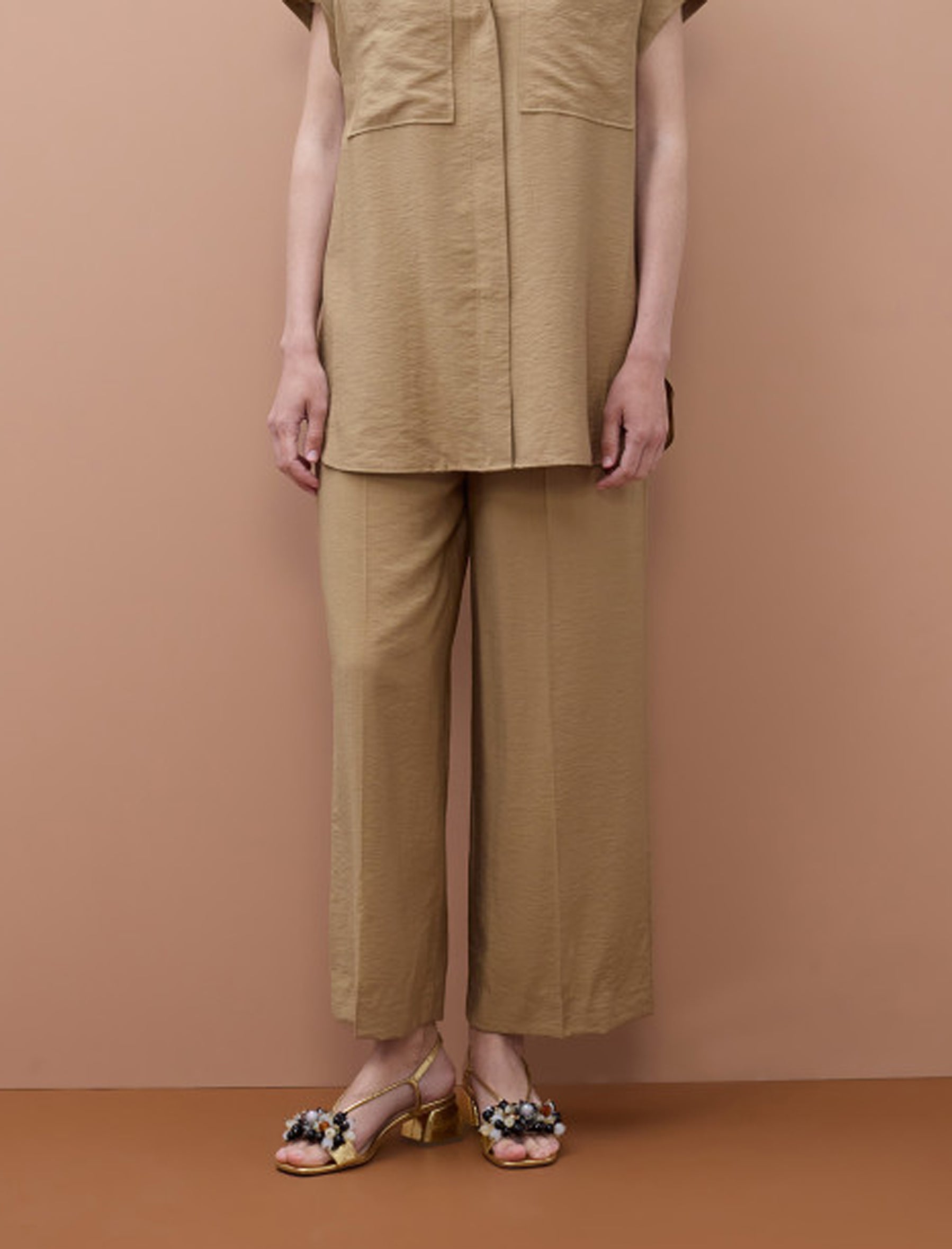 Pantaloni culotte fluidi Lola Casademunt MS2614008 Camel 