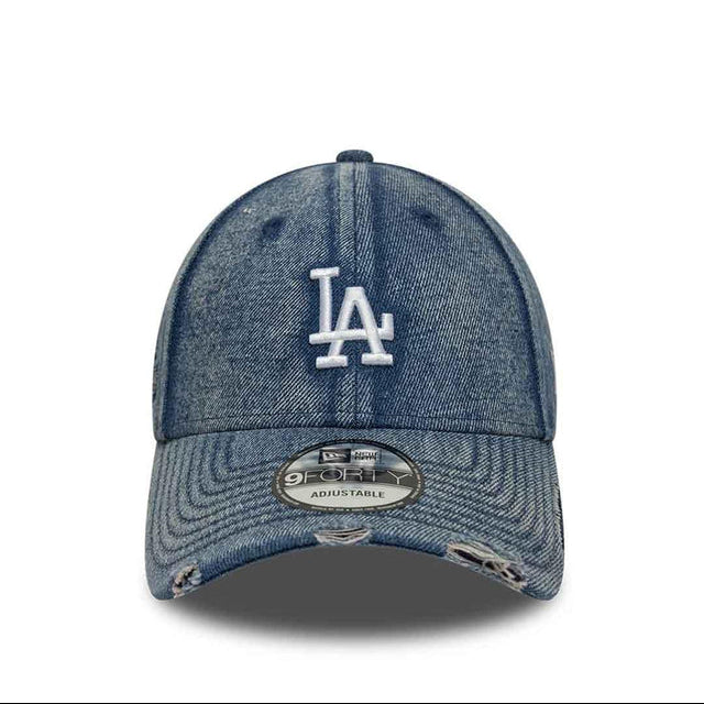 Cappello New Era 9Forty Denim Acid Wash 60856240 uomo colore blu pastello Pastel Blue (450)