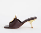 Sandalo donna EXE Nina-212 Dark Brown in similpelle con tacco 70 mm