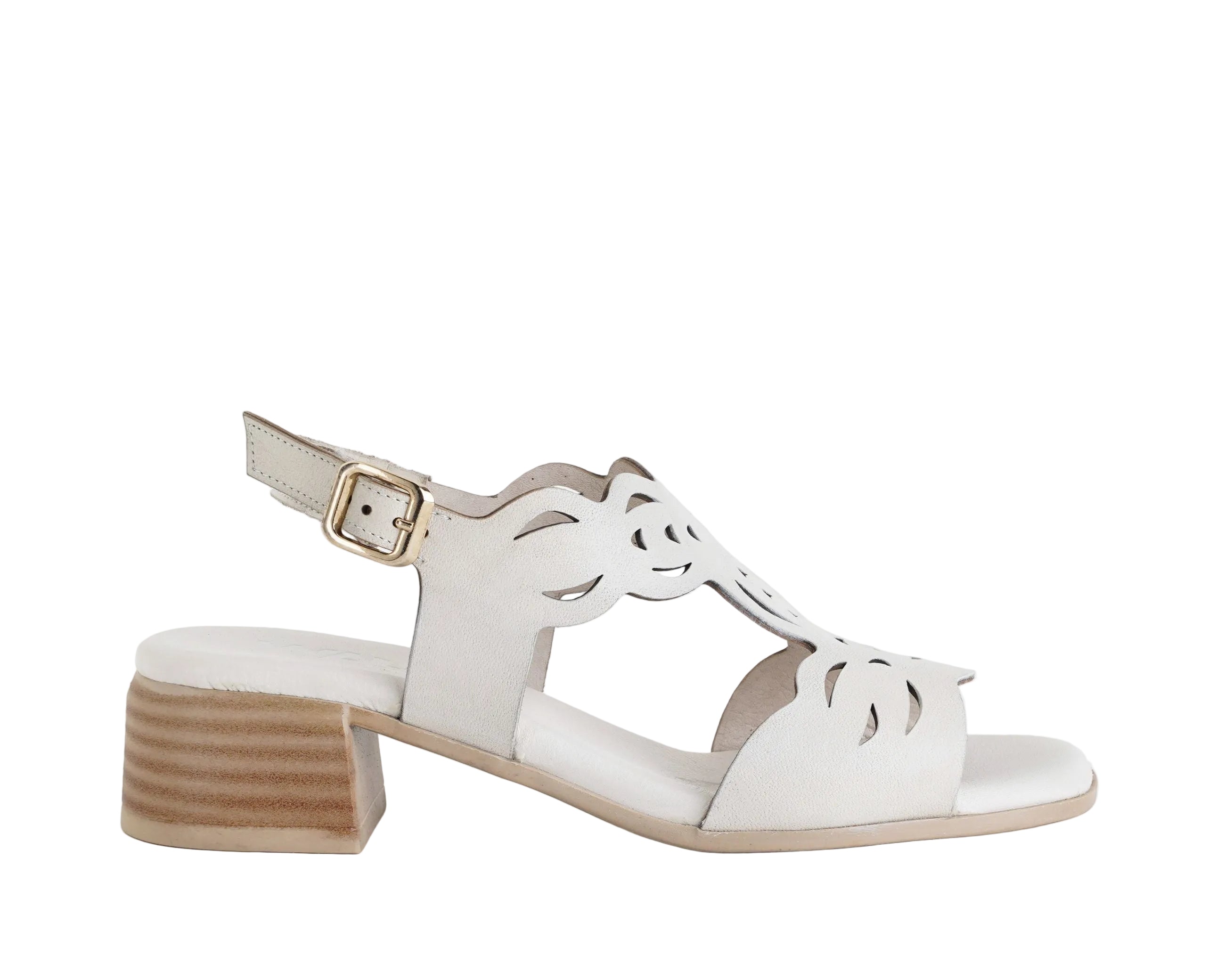 Sandalo MELLUSO K56085 CREMA - nappa, tacco 4 cm, donna