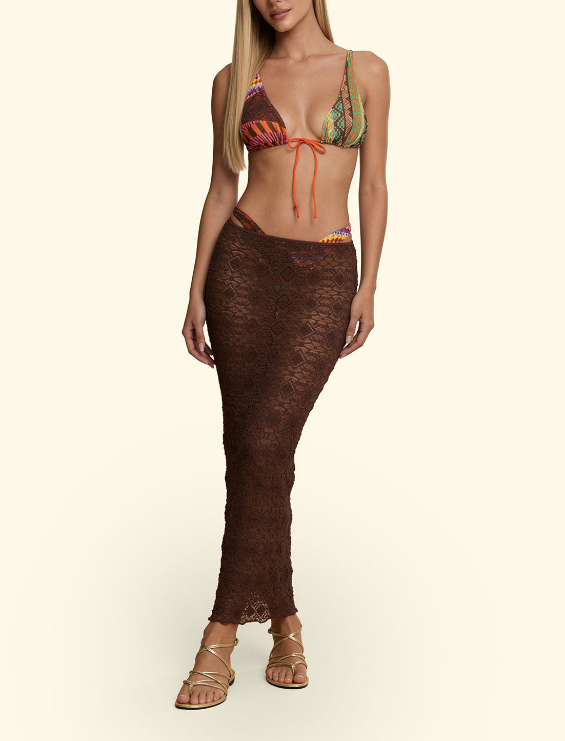 F**K FK26-SW0208BN gonna lunga in pizzo Brown
