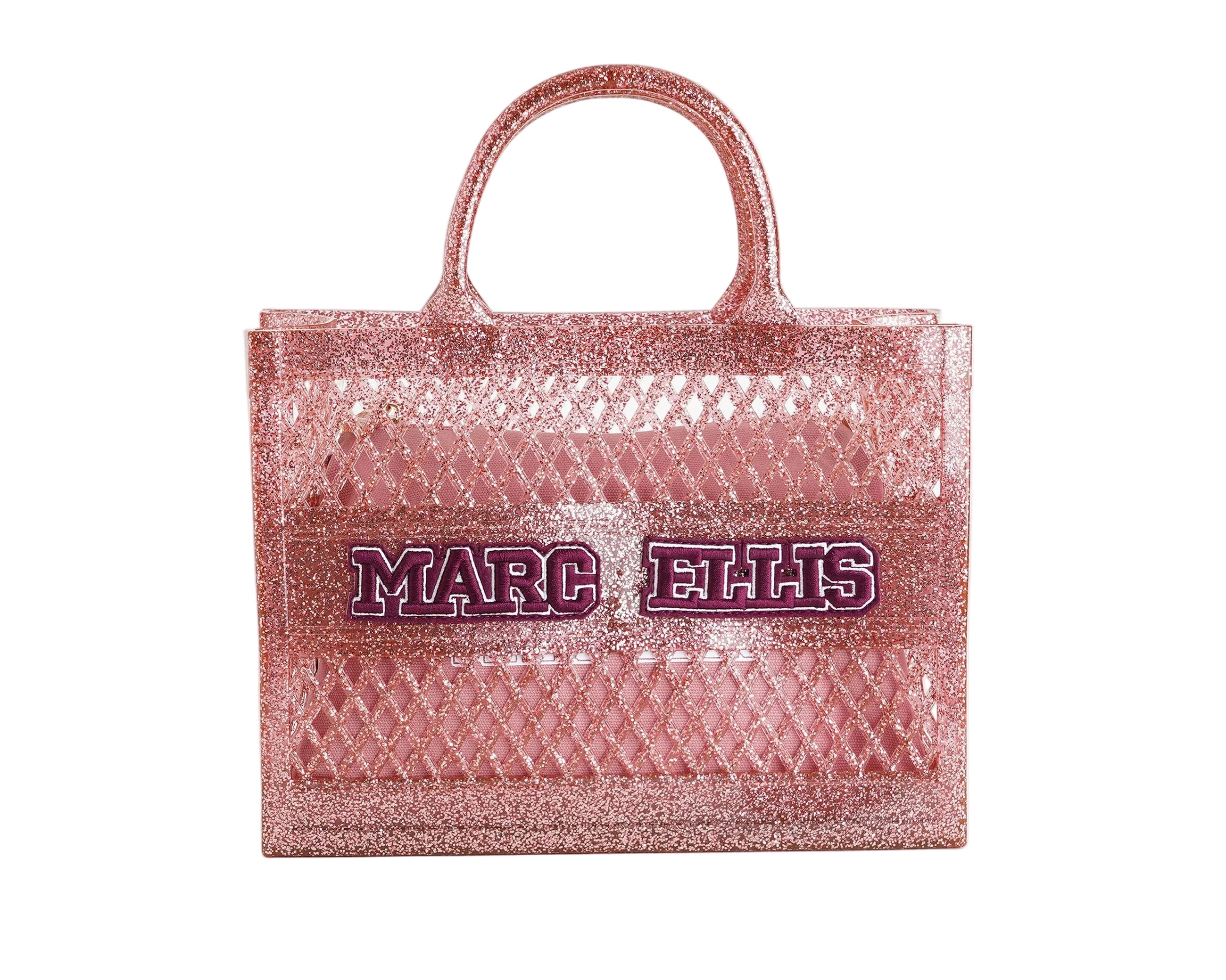 Borsa a mano Marc Ellis Flat Sponge S Donna Nude Glitter Light Gold – Vista frontale