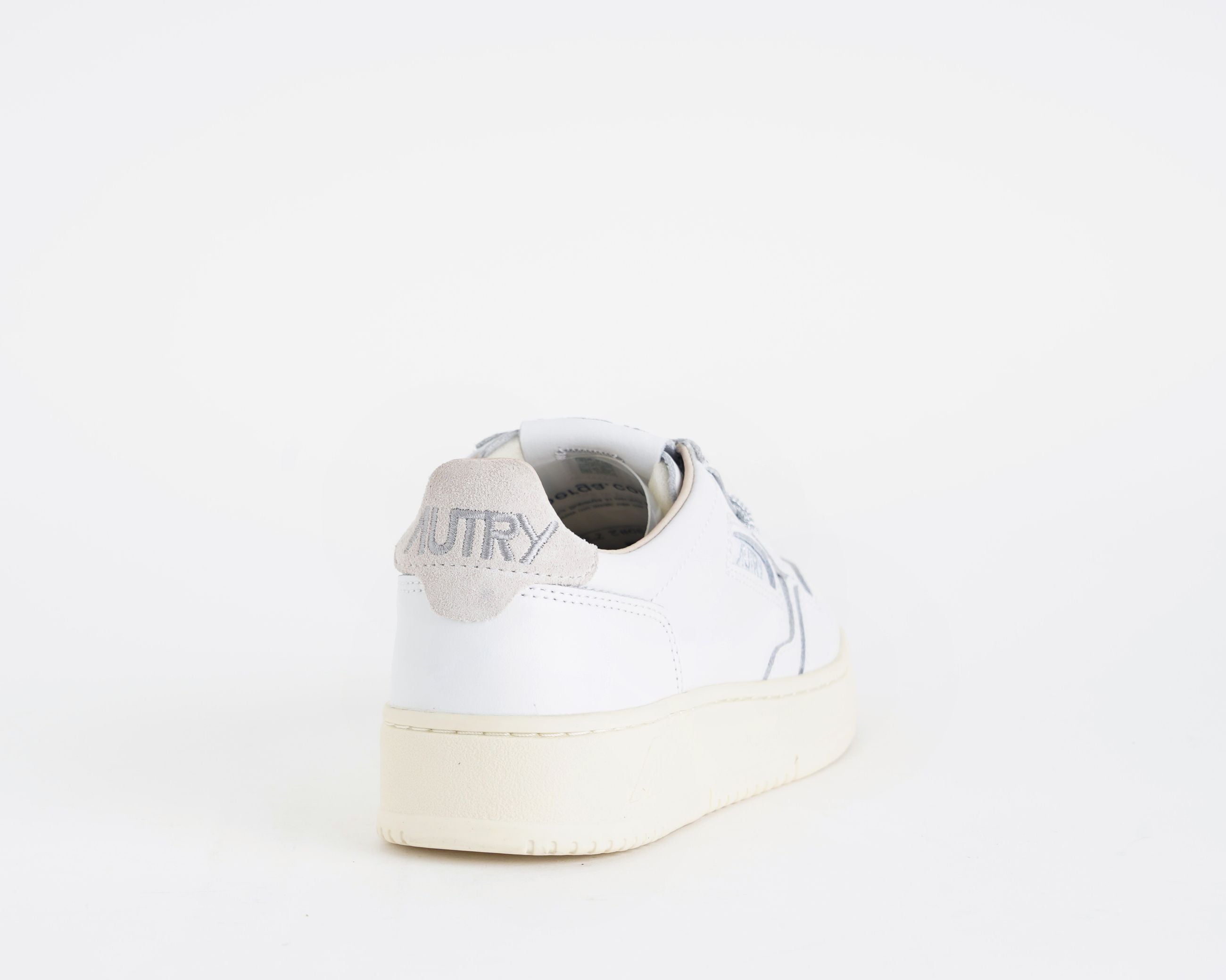 AUTRY Medalist Low AULW SW02 sneakers donna pelle bianca lurex argento