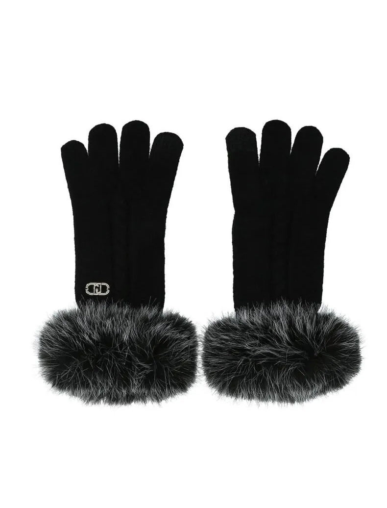 Guanti con Fakefur 2F6055 MAA06 Nero