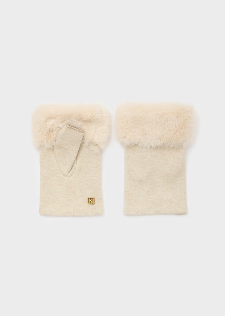 Guanti Furry eco NALI' LAGU0019 Beige Donna
