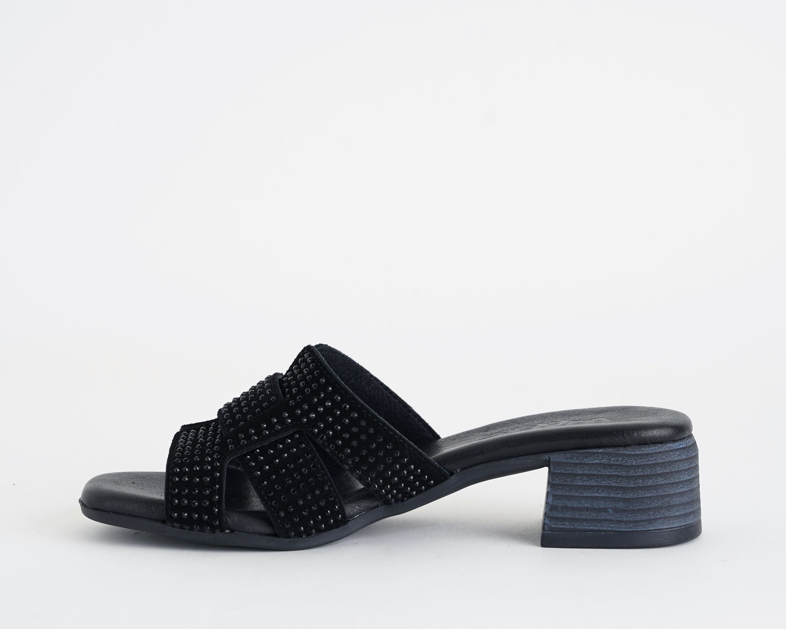Sandali donna MELLUSO K56075Q Nero in suede con strass 