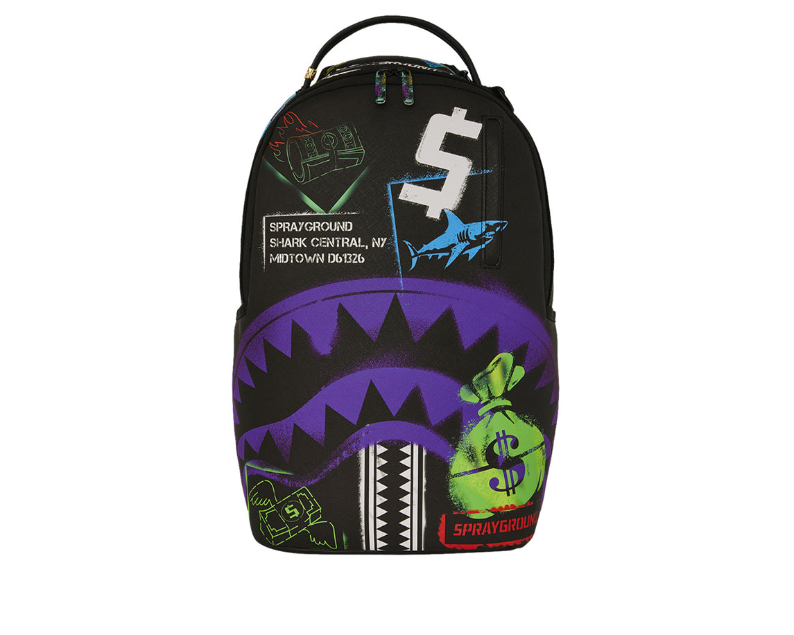 Zaino SPRAYGROUND Shark Central Stencils- Black Dlxsv 910B7620NSZ Unisex Uomo Donna