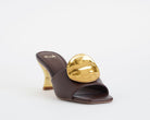 Sandalo donna EXE Nina-212 Dark Brown in similpelle con tacco 70 mm
