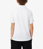 Polo Lacoste DJ0824 bianco unisex bambino - tecnologia Ultra Dry, poliestere elasticizzato, taglie 8A-16A