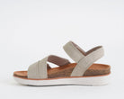Sandalo Skechers Lifted Comfort 163252 taupe donna - Cinturini regolabili Memory Foam vegan taglie 36-41