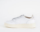 AUTRY Medalist Low AULW SW02 sneakers donna pelle bianca lurex argento