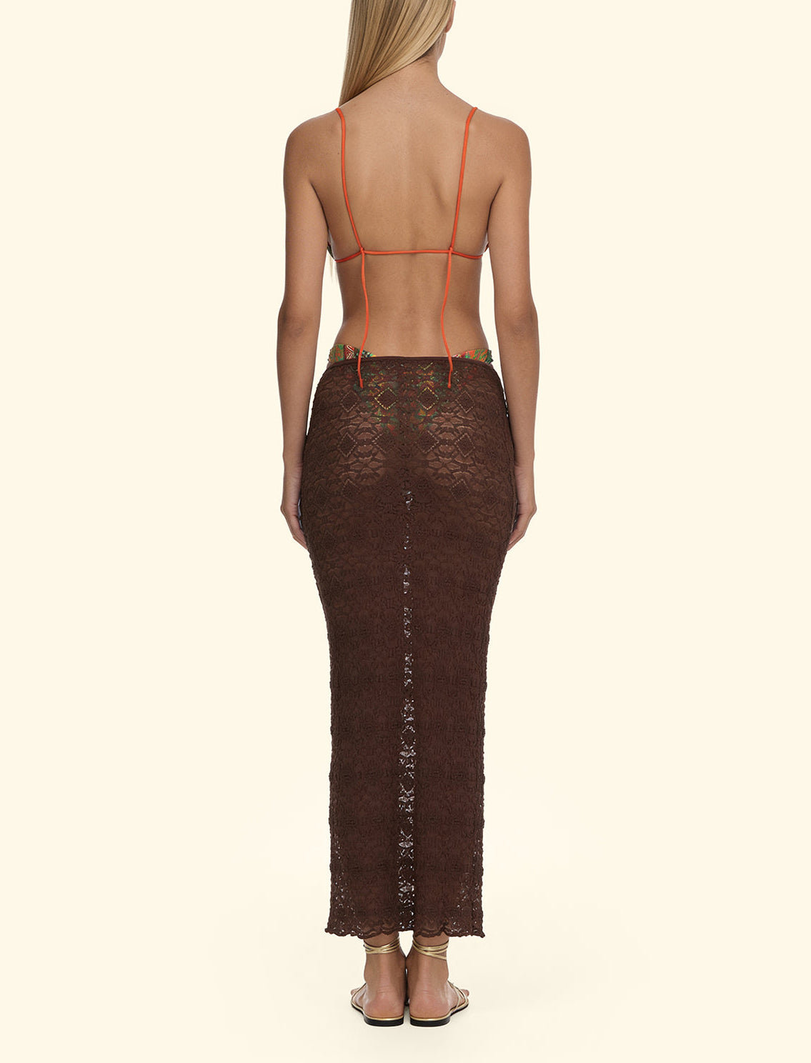 F**K FK26-SW0208BN gonna lunga in pizzo Brown