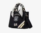 Borsa a spalla Sécret Pon-Pon Saint Tropez Bag S Black Route Donna – tracolla regolabile, chiusura zip, H.22xL.25xP.12 cm
