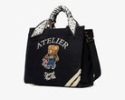 Borsa a mano Sécret Pon-Pon Saint Tropez Bag M Black Teddy Donna – tracolla regolabile, chiusura zip, H.31xL.35xP.14 cm
