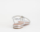 Sandalo basso Bibi Lou Myna 956Z00HG da donna, tomaia in tessuto con strass e similpelle argento