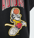 Set t-shirt e short Adidas Disney Mickey Mouse JZ7677 bambino unisex nero e bianco, 100% cotone, taglie dalla neonato a 4 anni