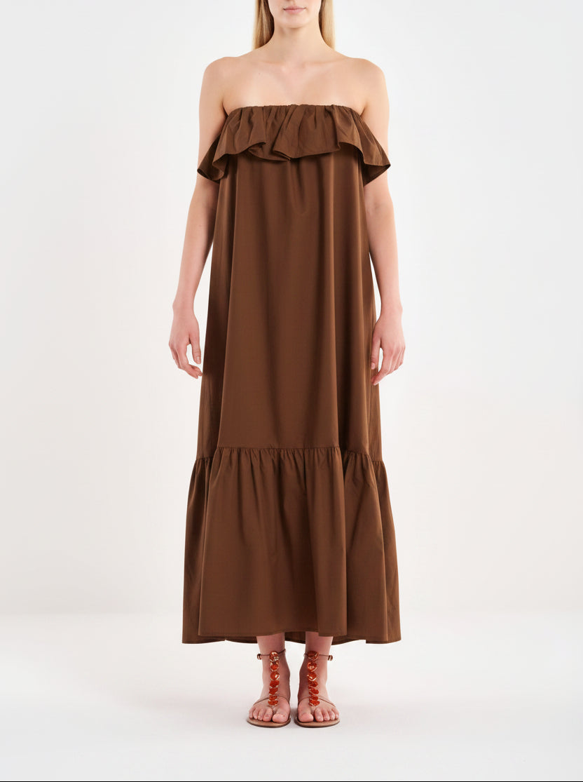 Abito con volant Vicolo TAB2977 Fondente Donna