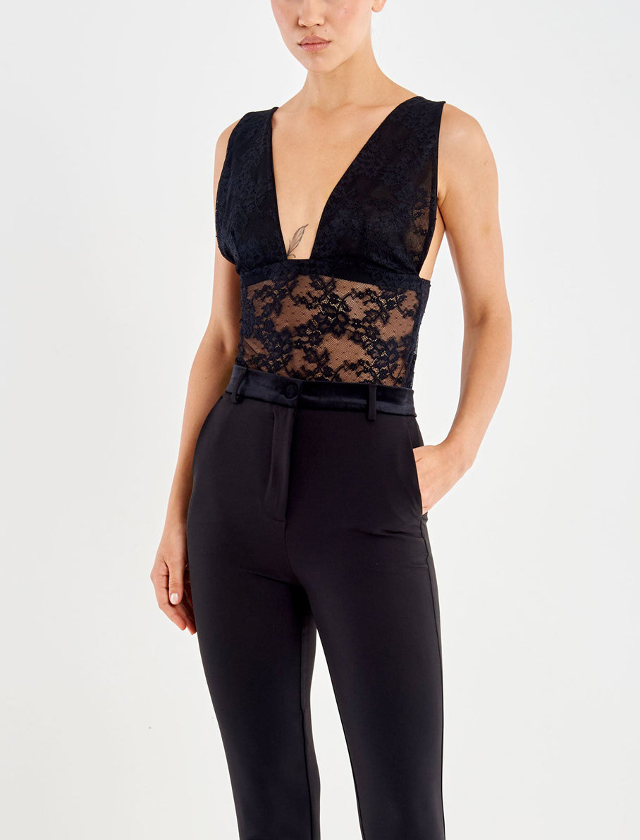 Body in pizzo VICOLO TF1761 Nero Donna