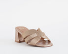 Sandalo donna EXE Polina-545 Pink Gold in similpelle con tacco 55 mm
