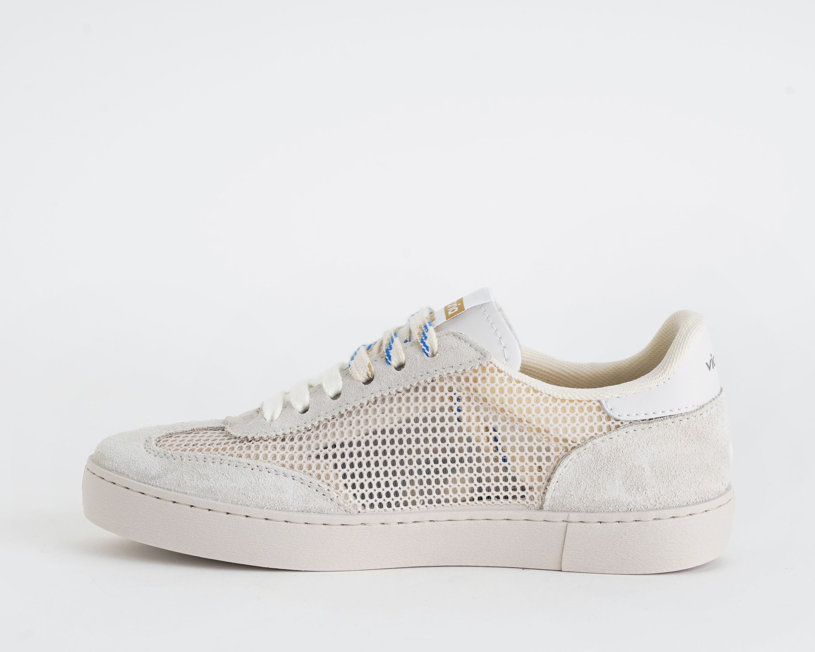 Sneakers Victoria Berlin 1126231 Beige Donna – vista laterale, tomaia in mesh e camoscio