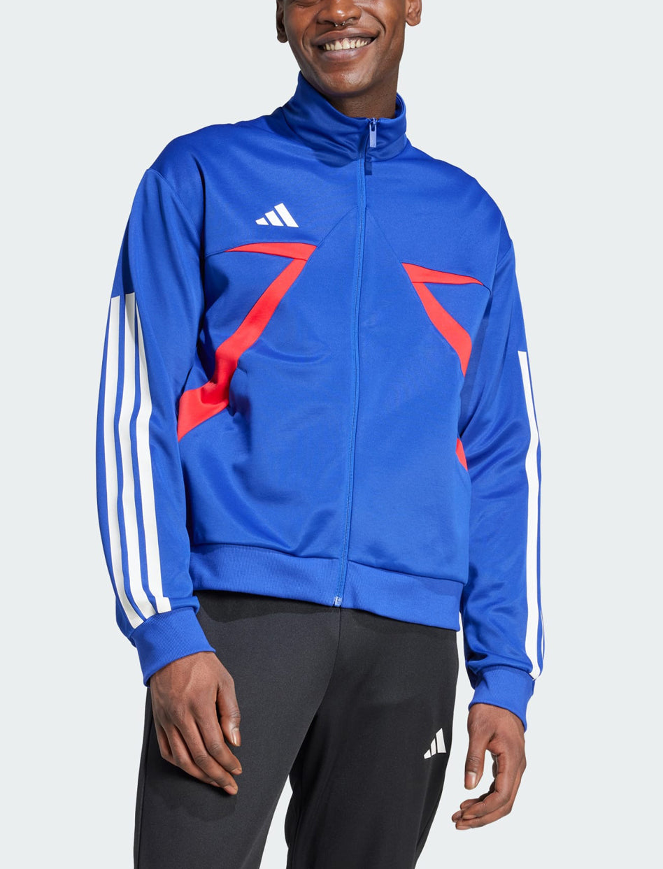 Felpa da tuta ADIDAS House of Tiro JN2581 Blu semilucido/Rubino puro/Bianco Uomo