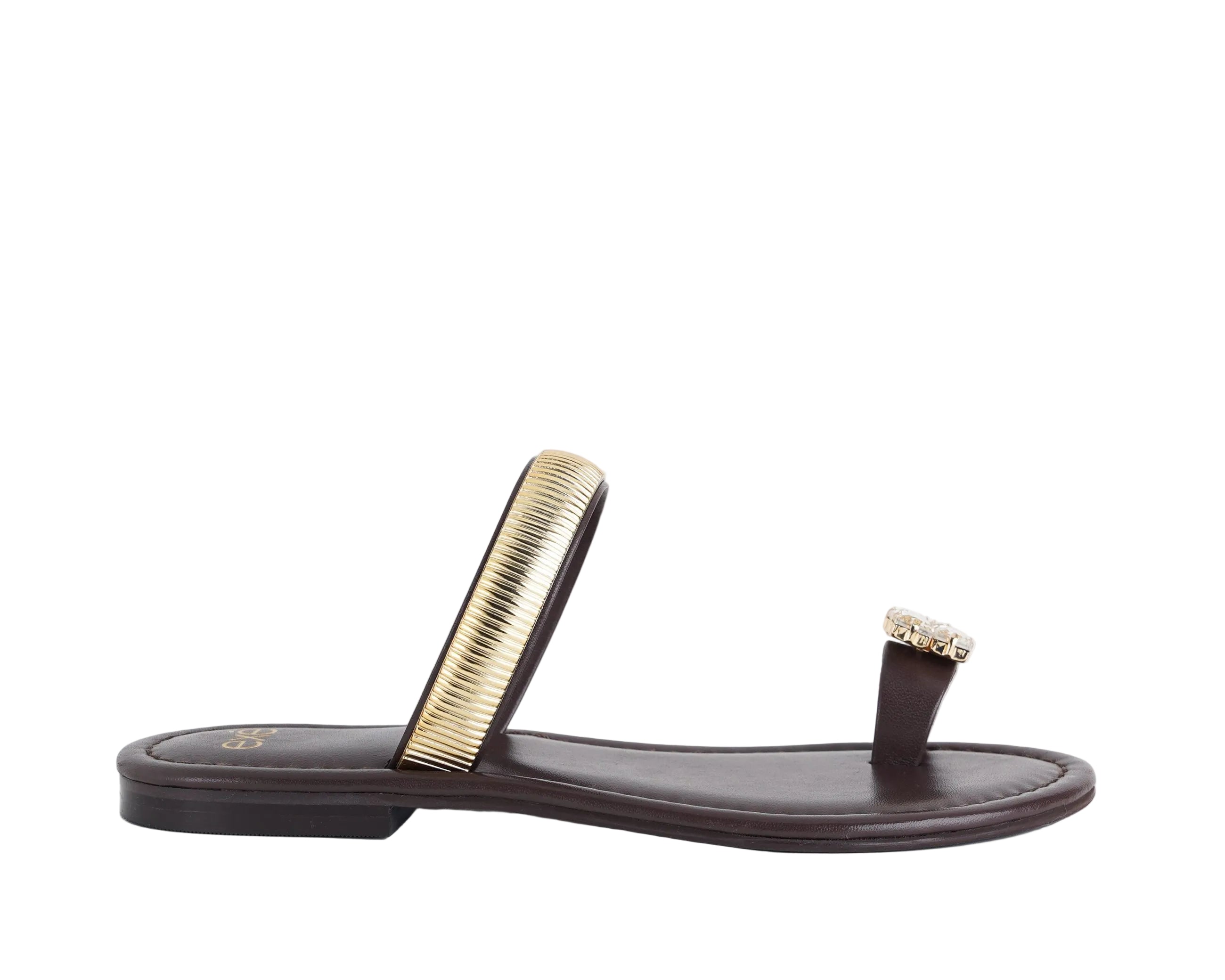 Sandalo basso donna EXE Margot KS.26.152 marrone, sottopiede in pelle e suola in gomma