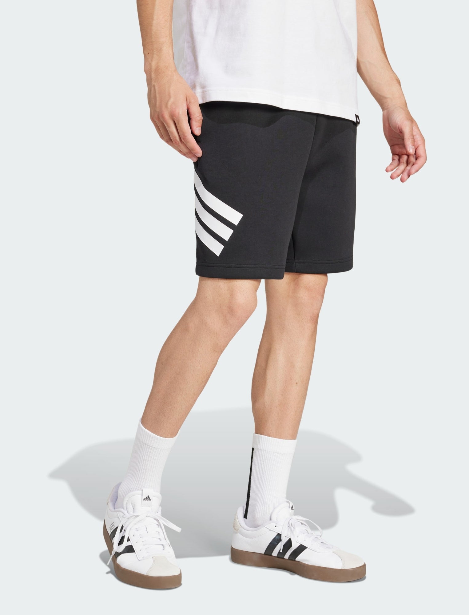Vista laterale shorts Adidas Future Icons 3-Stripes JD4884 neri uomo