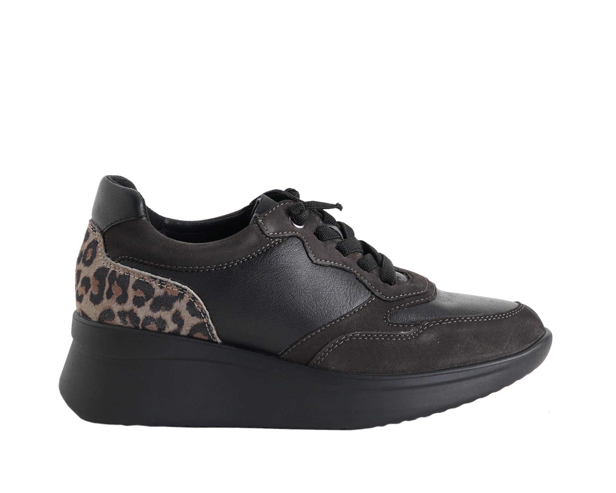 Sneakers con zeppa CINZIA SOFT IV8623977 Nero/Fango Donna