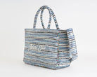 Shopping Bag Marc Ellis Buby L Indy 26 Variant 04 – vista laterale, profilo H.34×L.52×P.18 cm con tracolla in tessuto regolabile e tirazip logato
