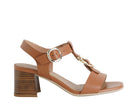Sandalo alto NERO GIARDINI E615870D COGNAC - pelle, dettaglio metallico, tacco 55 mm, donna