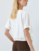 Maglia con scollo e dettagli a righe Access Fashion 63-5045-766 Bianco 