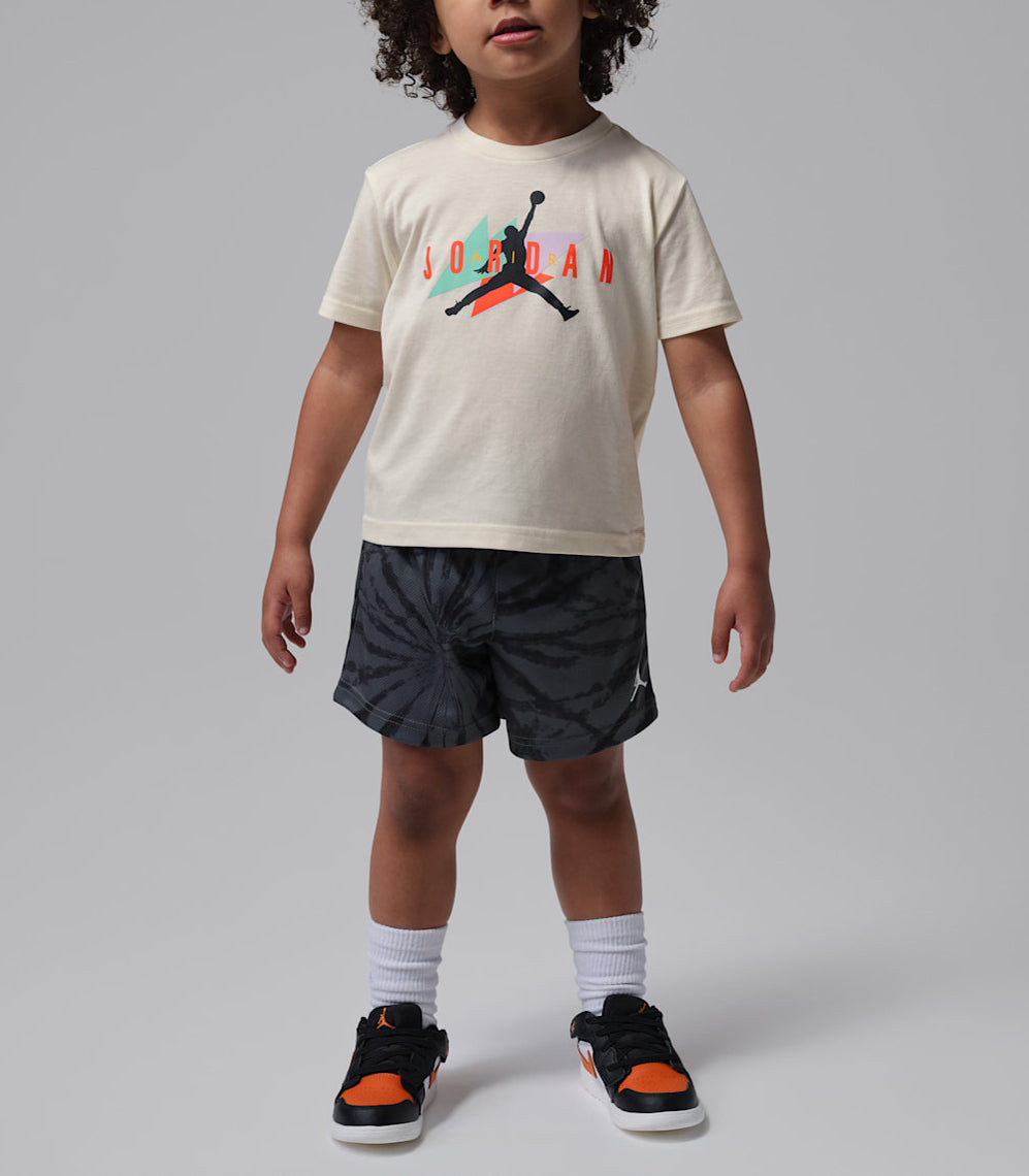 Jordan Set T-Shirt e Shorts Tie-dye Festival 85F787-GAE Iron Gray bambino