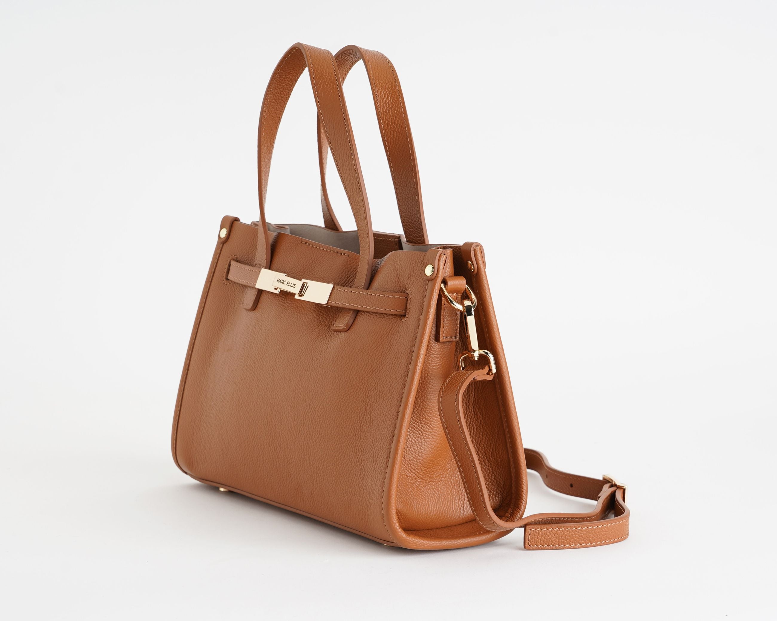 Borsa a spalla Marc Ellis Cassiope S Do Donna Tan Gold - Vista laterale