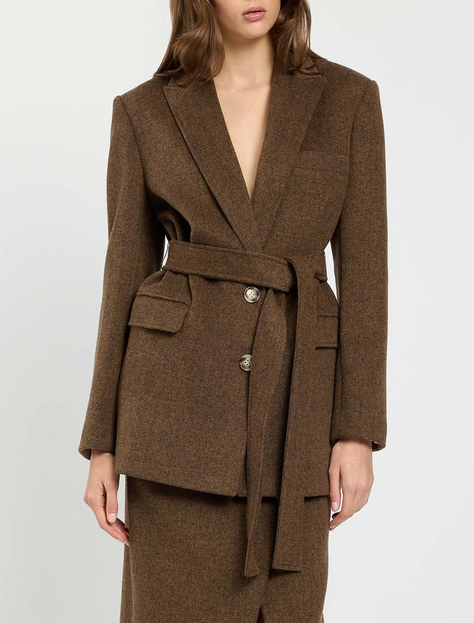 Giacca Blazer Panno Velour Twinset 262LI2DCC Mocha Melange Donna