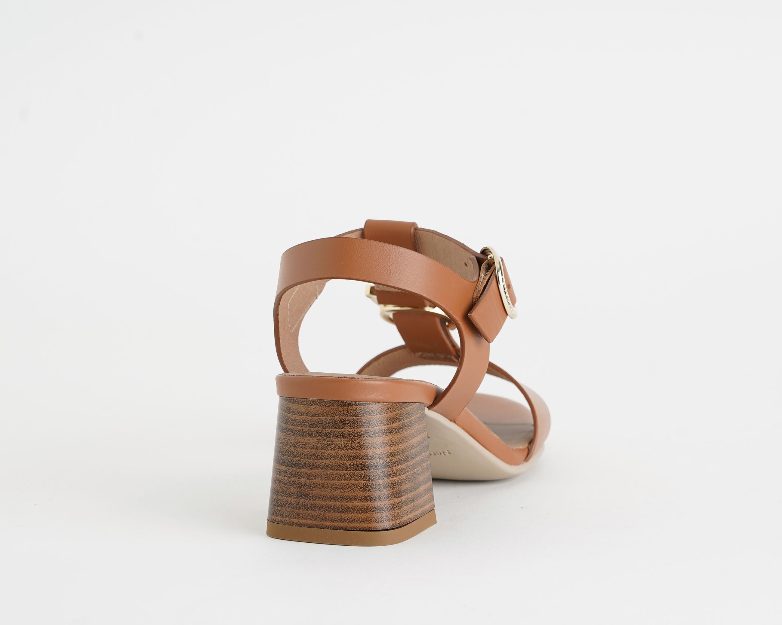 Sandalo alto NERO GIARDINI E615870D COGNAC - pelle, dettaglio metallico, tacco 55 mm, donna