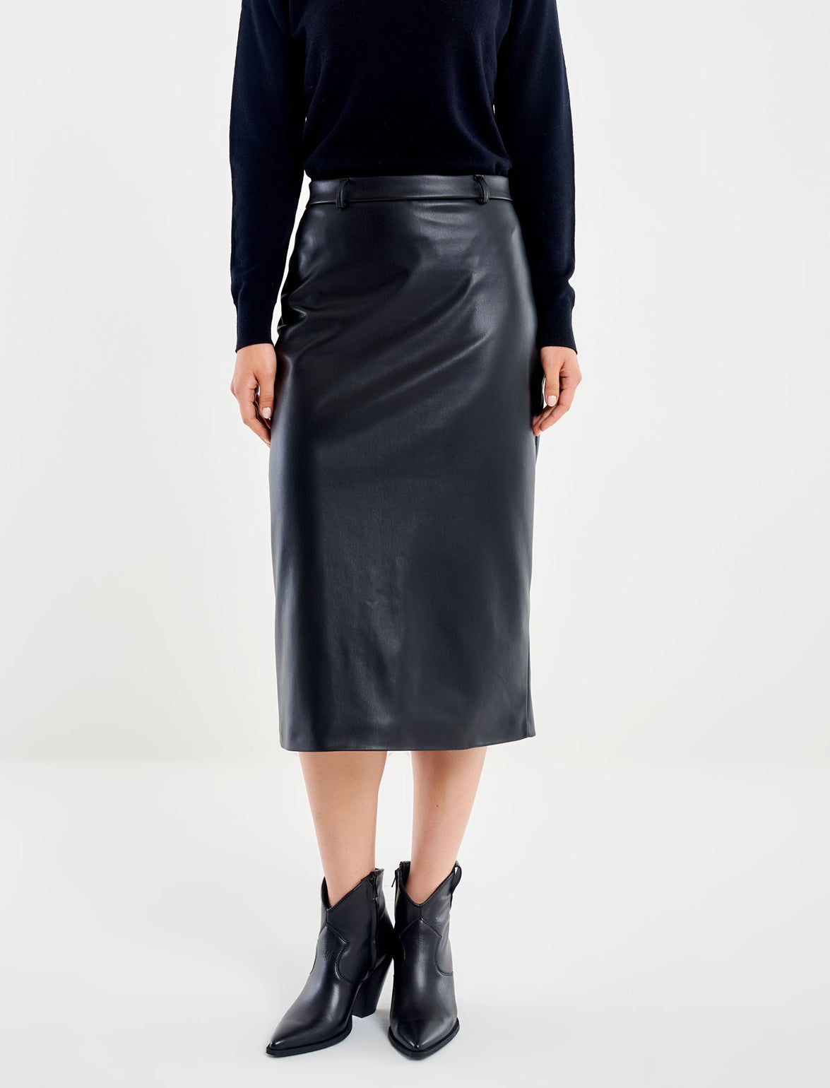 Gonna midi a vita alta VICOLO TF1621 Nero Donna